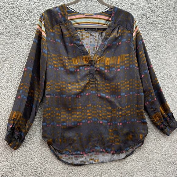 prAna Women's Medium Multicolor Lightweight Shirt V-Neck Activewear Outdoor - Picture 5 of 9